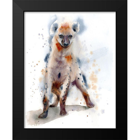 Hyena Black Modern Wood Framed Art Print by Shefranov, Olga
