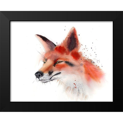 Fox Black Modern Wood Framed Art Print by Shefranov, Olga