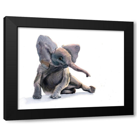 Elephant II Black Modern Wood Framed Art Print by Shefranov, Olga