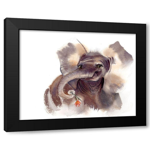 Elephant III Black Modern Wood Framed Art Print by Shefranov, Olga