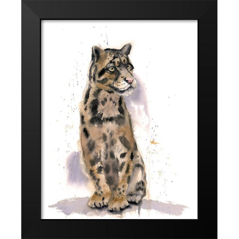 Wild Cat Black Modern Wood Framed Art Print by Shefranov, Olga