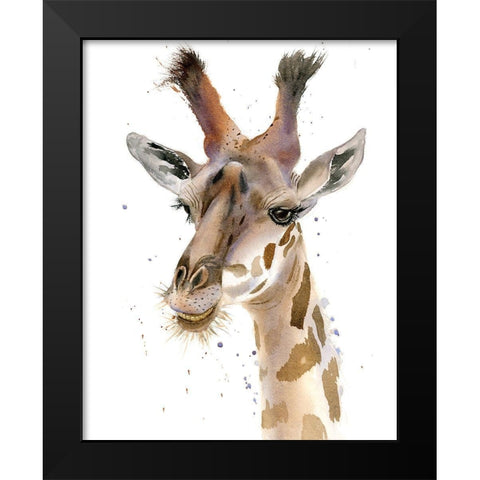 Giraffe Black Modern Wood Framed Art Print by Shefranov, Olga