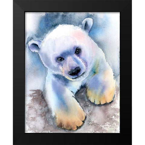 Polar Bear Black Modern Wood Framed Art Print by Shefranov, Olga