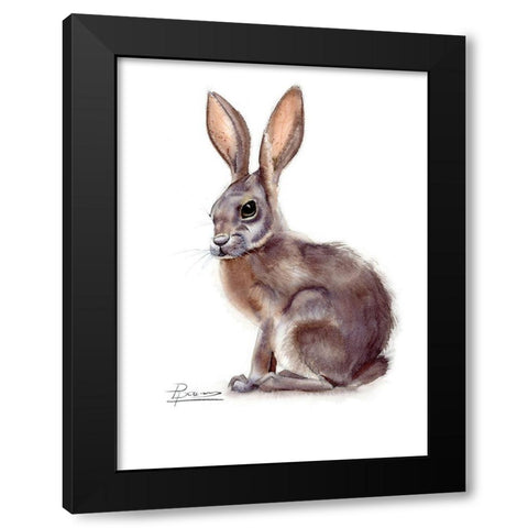 Rabbit Black Modern Wood Framed Art Print by Shefranov, Olga