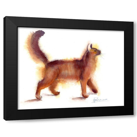 Cat Black Modern Wood Framed Art Print with Double Matting by Shefranov, Olga