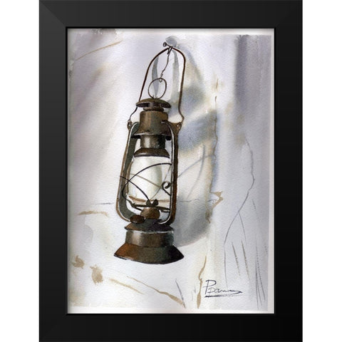Lantern Black Modern Wood Framed Art Print by Shefranov, Olga
