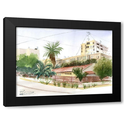 Corner Black Modern Wood Framed Art Print with Double Matting by Shefranov, Olga