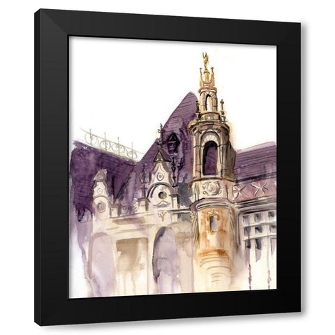 Castle II Black Modern Wood Framed Art Print with Double Matting by Shefranov, Olga