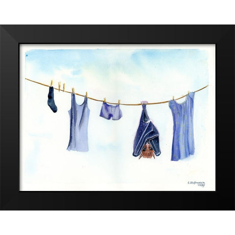 Clothesline II Black Modern Wood Framed Art Print by Shefranov, Olga