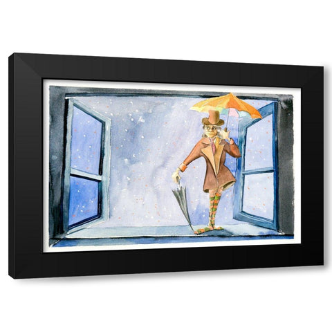 Jester Black Modern Wood Framed Art Print by Shefranov, Olga