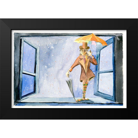 Jester Black Modern Wood Framed Art Print by Shefranov, Olga