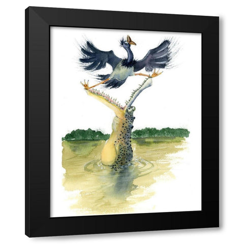 Gator Black Modern Wood Framed Art Print by Shefranov, Olga