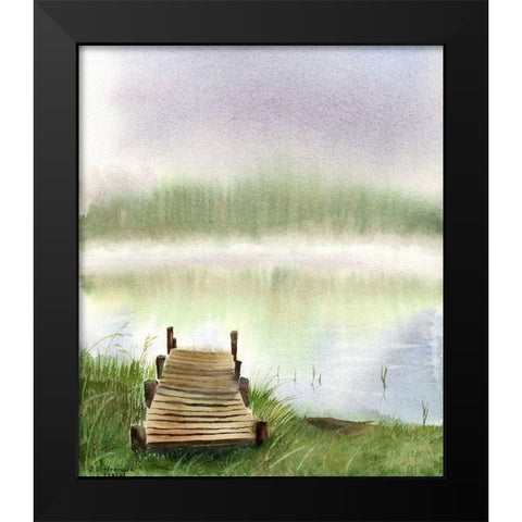 Dock Black Modern Wood Framed Art Print by Shefranov, Olga