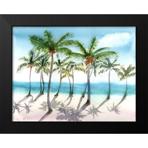 Palm Trees Black Modern Wood Framed Art Print by Shefranov, Olga