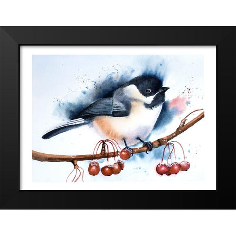 Chickadee Black Modern Wood Framed Art Print by Shefranov, Olga