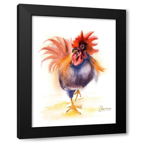 Rooster Black Modern Wood Framed Art Print by Shefranov, Olga