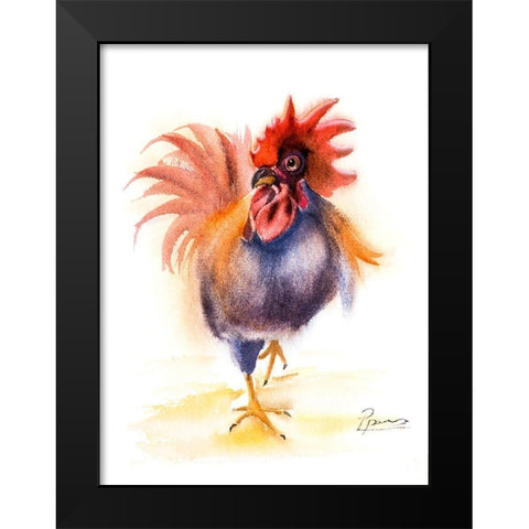 Rooster Black Modern Wood Framed Art Print by Shefranov, Olga