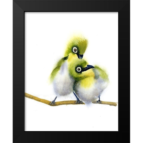 Lime Green Cuties Black Modern Wood Framed Art Print by Shefranov, Olga