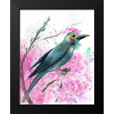 Pink Floral II Black Modern Wood Framed Art Print by Shefranov, Olga