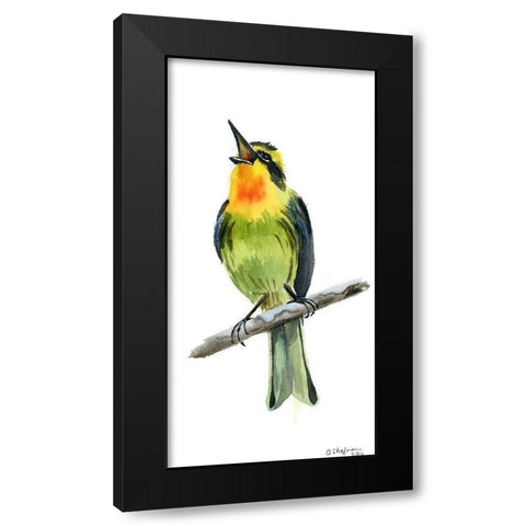 Tropical Bird IV Black Modern Wood Framed Art Print with Double Matting by Shefranov, Olga