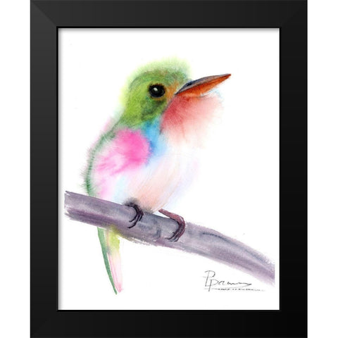 Tropical Bird V Black Modern Wood Framed Art Print by Shefranov, Olga