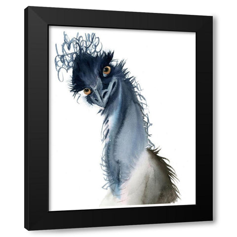 Flirt Black Modern Wood Framed Art Print with Double Matting by Shefranov, Olga