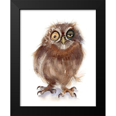 Wonky Eye Black Modern Wood Framed Art Print by Shefranov, Olga