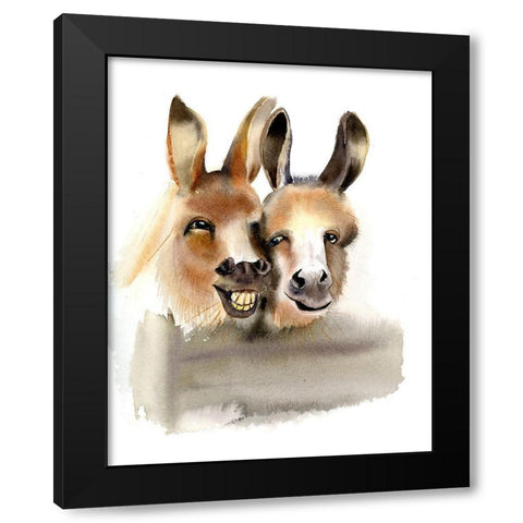 All Smiles Black Modern Wood Framed Art Print by Shefranov, Olga