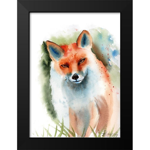 Fox II Black Modern Wood Framed Art Print by Shefranov, Olga