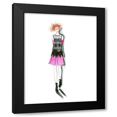 Fashion Girl II Black Modern Wood Framed Art Print with Double Matting by Shefranov, Olga