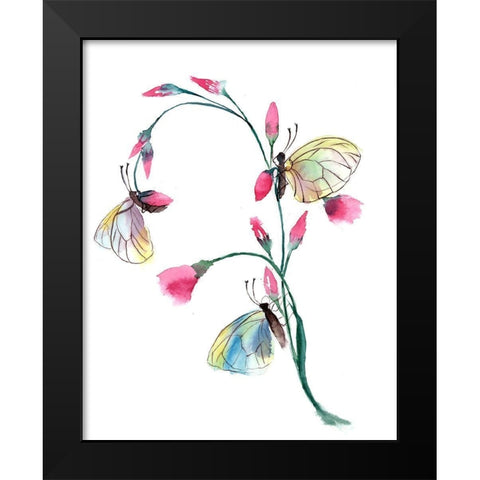 Flower Black Modern Wood Framed Art Print by Shefranov, Olga