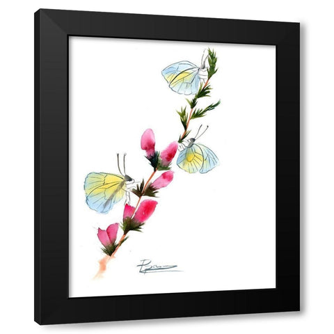 Butterflies Black Modern Wood Framed Art Print by Shefranov, Olga