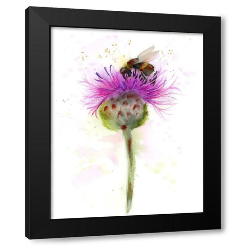 Bumble Bee Black Modern Wood Framed Art Print by Shefranov, Olga