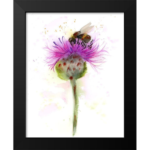 Bumble Bee Black Modern Wood Framed Art Print by Shefranov, Olga