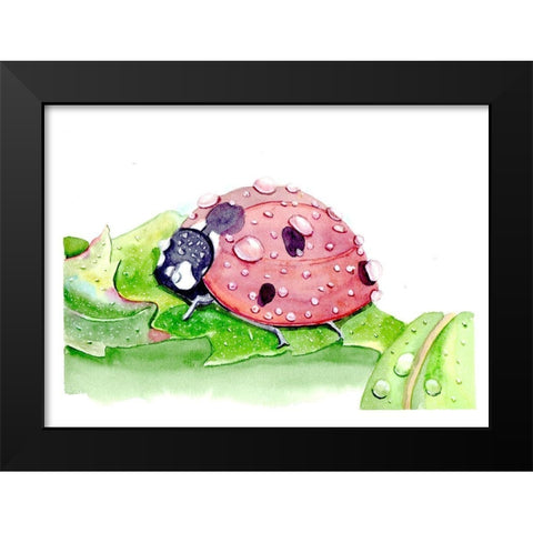 Ladybug Black Modern Wood Framed Art Print by Shefranov, Olga