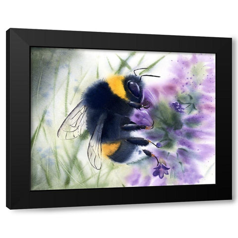Bee IV Black Modern Wood Framed Art Print with Double Matting by Shefranov, Olga