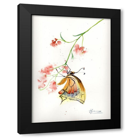 Butterfly II Black Modern Wood Framed Art Print with Double Matting by Shefranov, Olga