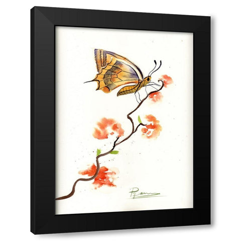 Butterfly III Black Modern Wood Framed Art Print by Shefranov, Olga