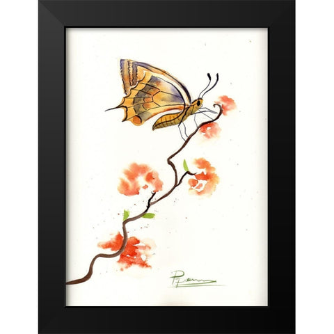 Butterfly III Black Modern Wood Framed Art Print by Shefranov, Olga