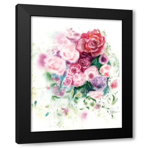 Bouquet II Black Modern Wood Framed Art Print with Double Matting by Shefranov, Olga