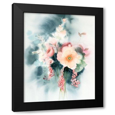 Bouquet IV Black Modern Wood Framed Art Print by Shefranov, Olga