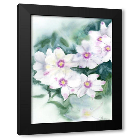 Purple Flowers Black Modern Wood Framed Art Print with Double Matting by Shefranov, Olga