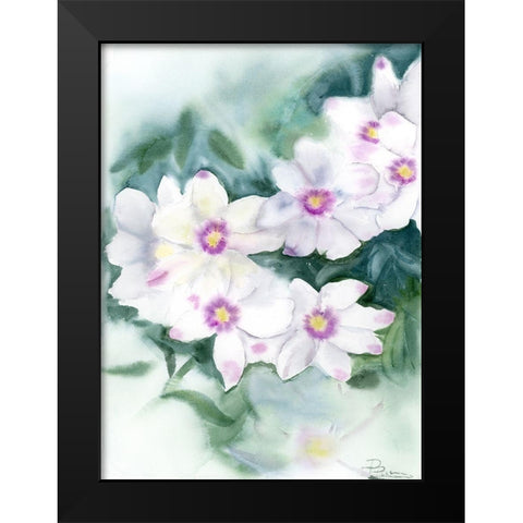 Purple Flowers Black Modern Wood Framed Art Print by Shefranov, Olga