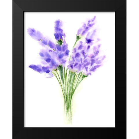 Purple Flowers IV Black Modern Wood Framed Art Print by Shefranov, Olga