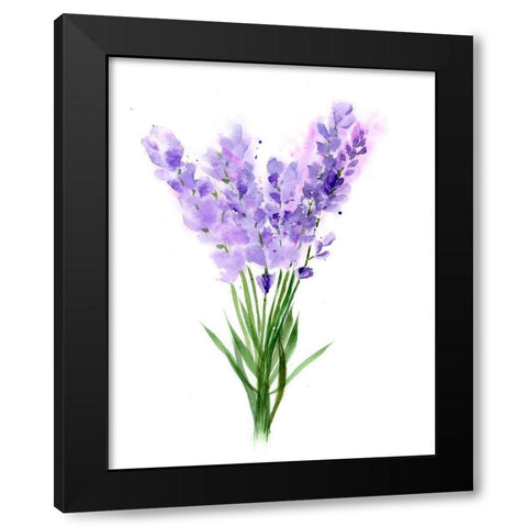 Purple Flowers V Black Modern Wood Framed Art Print by Shefranov, Olga