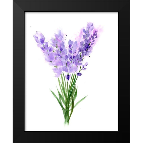Purple Flowers V Black Modern Wood Framed Art Print by Shefranov, Olga