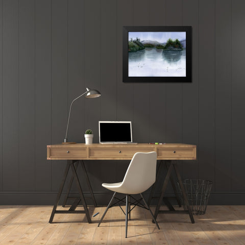 Lake Scape Black Modern Wood Framed Art Print by Shefranov, Olga