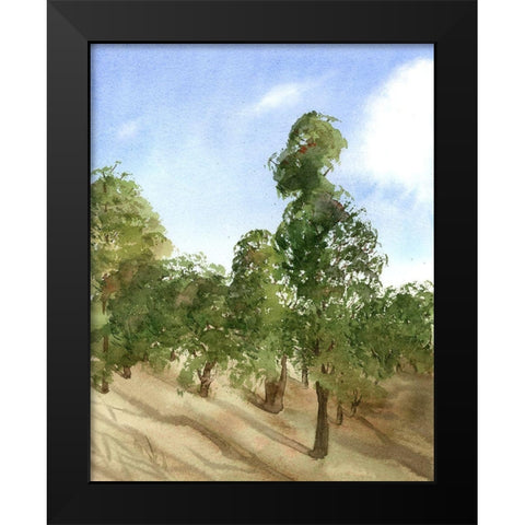 Apple Trees Black Modern Wood Framed Art Print by Shefranov, Olga