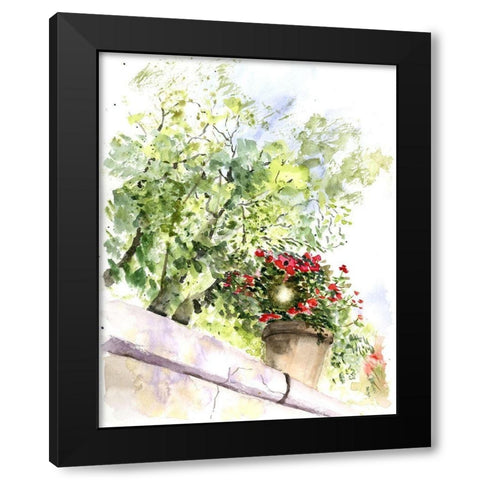 Fence Line Black Modern Wood Framed Art Print with Double Matting by Shefranov, Olga