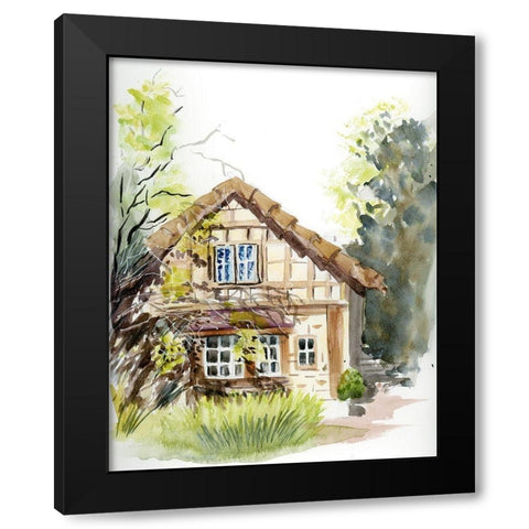 Cottage Black Modern Wood Framed Art Print with Double Matting by Shefranov, Olga